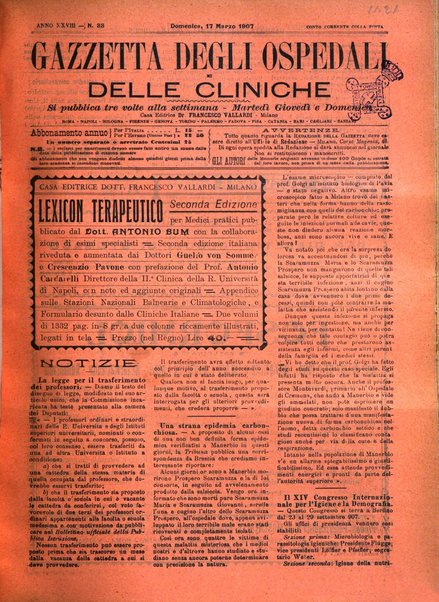 Gazzetta degli ospedali e delle cliniche