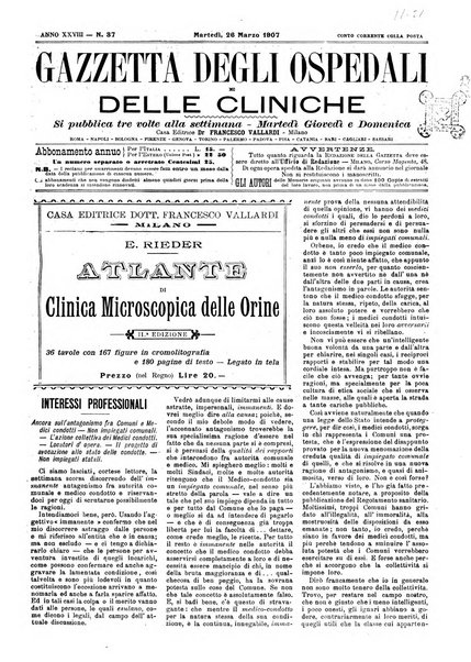 Gazzetta degli ospedali e delle cliniche