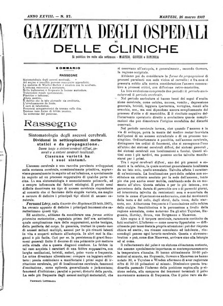 Gazzetta degli ospedali e delle cliniche