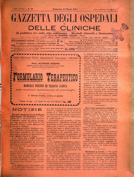 Gazzetta degli ospedali e delle cliniche