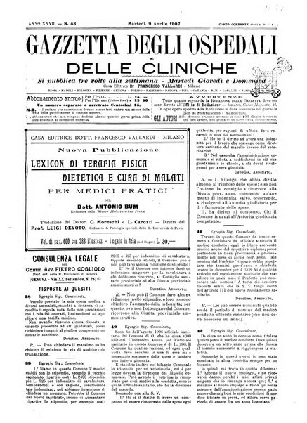 Gazzetta degli ospedali e delle cliniche