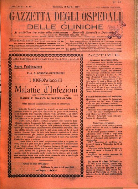 Gazzetta degli ospedali e delle cliniche