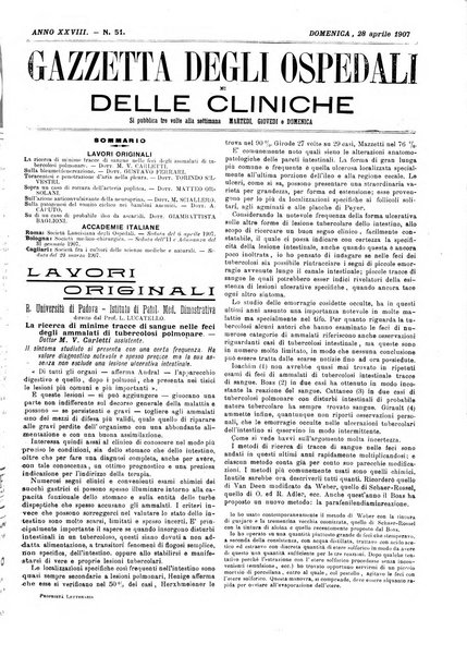 Gazzetta degli ospedali e delle cliniche