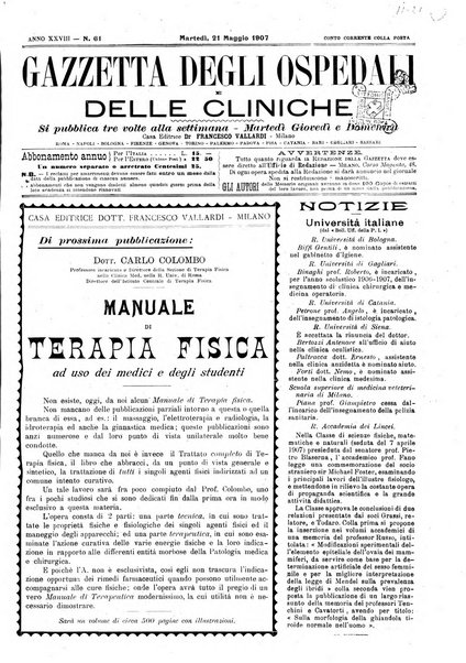 Gazzetta degli ospedali e delle cliniche