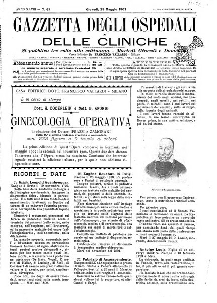 Gazzetta degli ospedali e delle cliniche