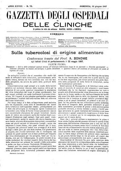 Gazzetta degli ospedali e delle cliniche