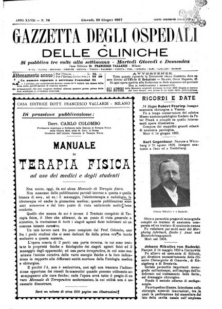 Gazzetta degli ospedali e delle cliniche