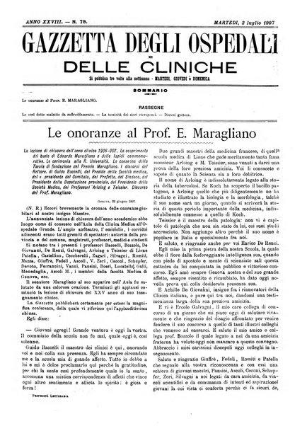 Gazzetta degli ospedali e delle cliniche