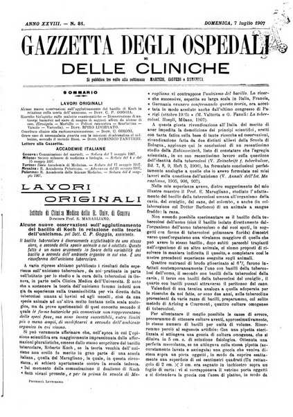 Gazzetta degli ospedali e delle cliniche