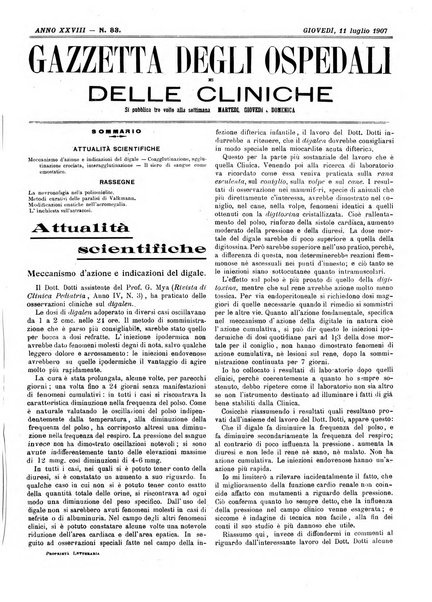 Gazzetta degli ospedali e delle cliniche