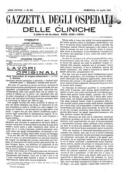 Gazzetta degli ospedali e delle cliniche