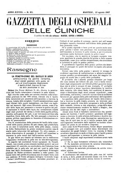 Gazzetta degli ospedali e delle cliniche