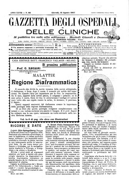 Gazzetta degli ospedali e delle cliniche