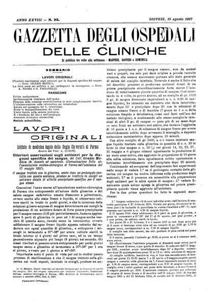 Gazzetta degli ospedali e delle cliniche