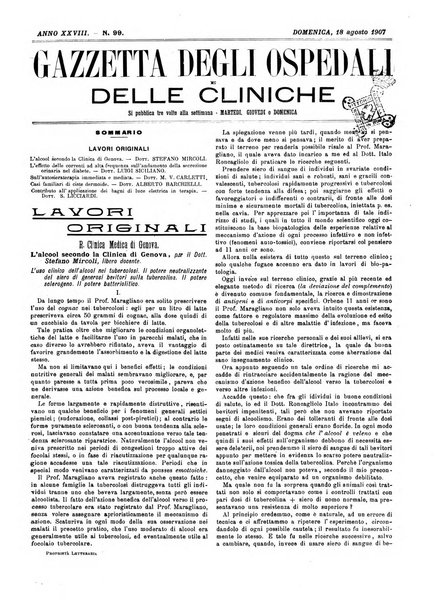 Gazzetta degli ospedali e delle cliniche