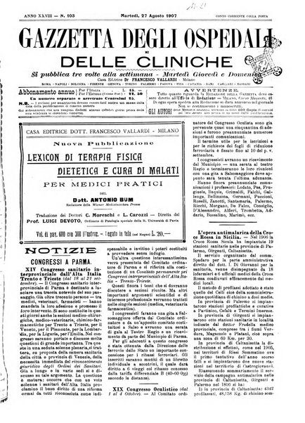 Gazzetta degli ospedali e delle cliniche