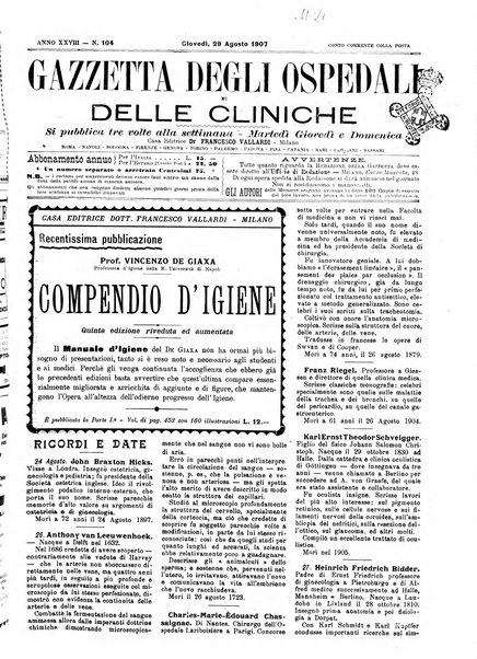 Gazzetta degli ospedali e delle cliniche