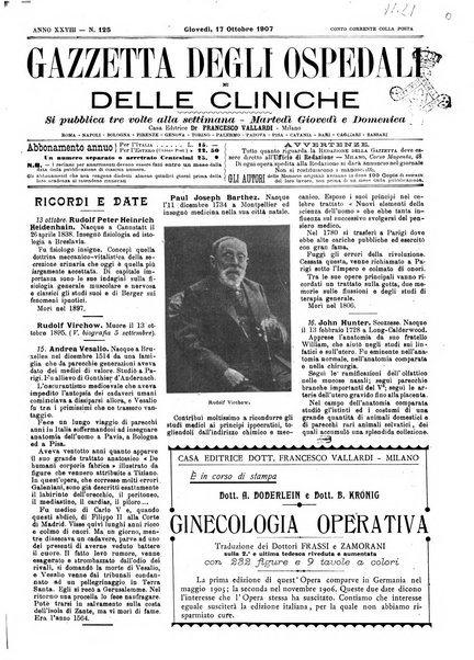 Gazzetta degli ospedali e delle cliniche