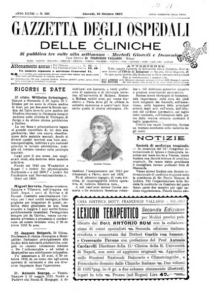 Gazzetta degli ospedali e delle cliniche