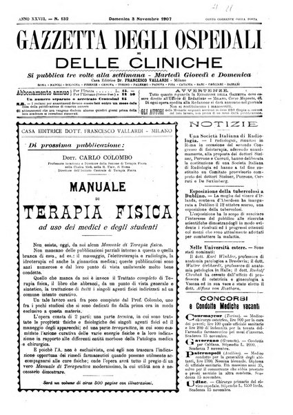 Gazzetta degli ospedali e delle cliniche