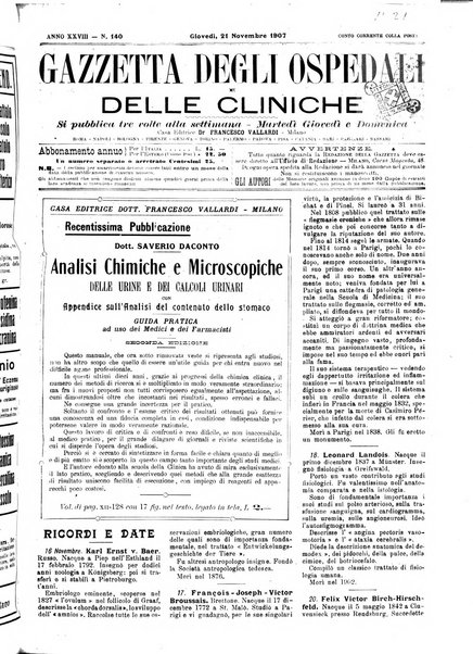 Gazzetta degli ospedali e delle cliniche