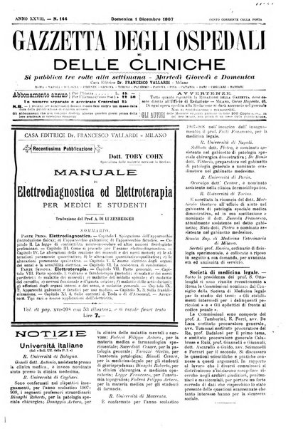 Gazzetta degli ospedali e delle cliniche