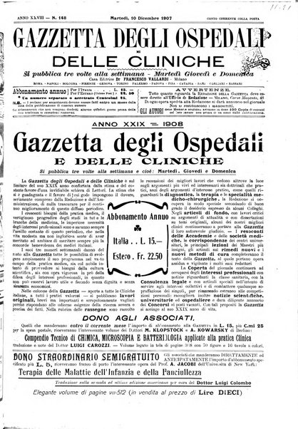 Gazzetta degli ospedali e delle cliniche