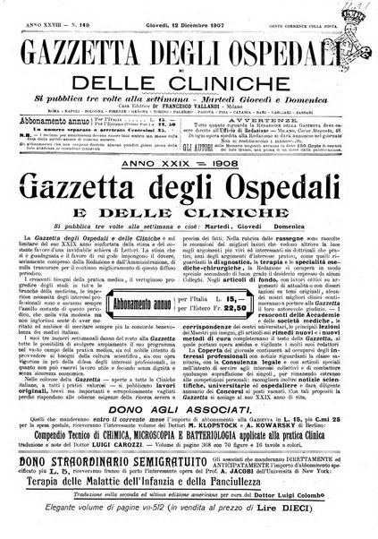 Gazzetta degli ospedali e delle cliniche