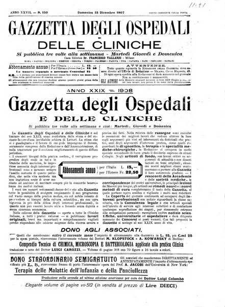 Gazzetta degli ospedali e delle cliniche