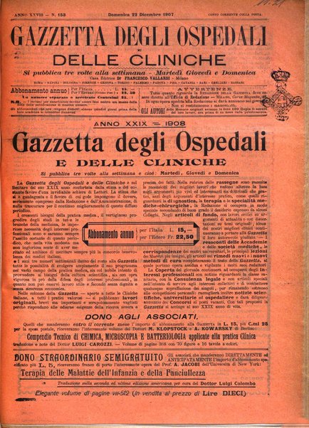 Gazzetta degli ospedali e delle cliniche