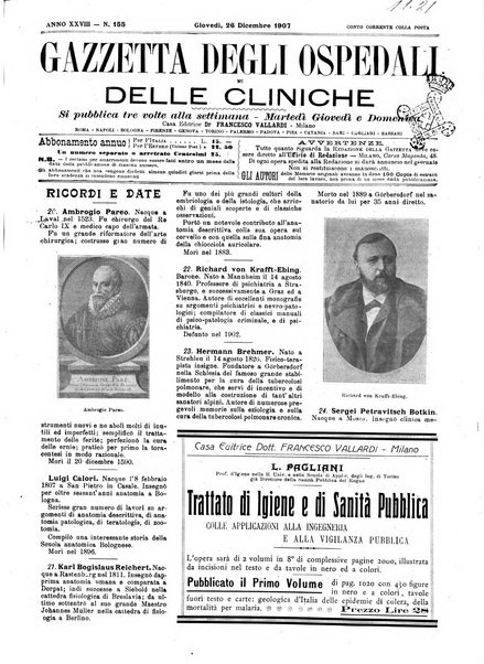 Gazzetta degli ospedali e delle cliniche