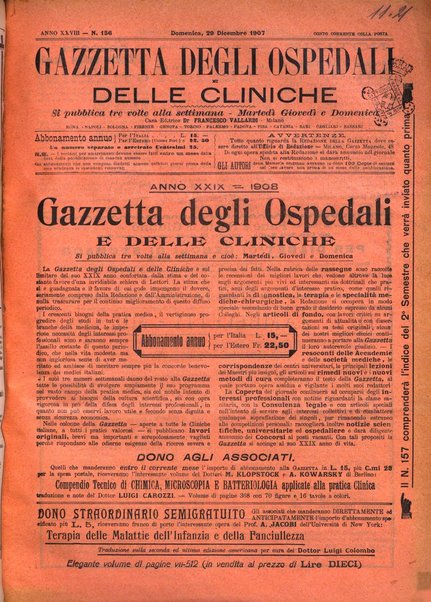 Gazzetta degli ospedali e delle cliniche