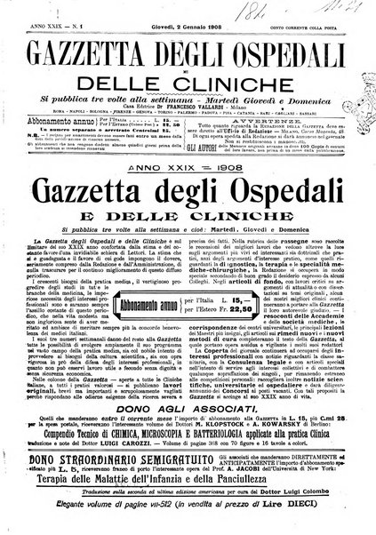 Gazzetta degli ospedali e delle cliniche