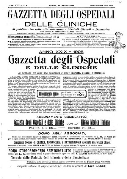 Gazzetta degli ospedali e delle cliniche