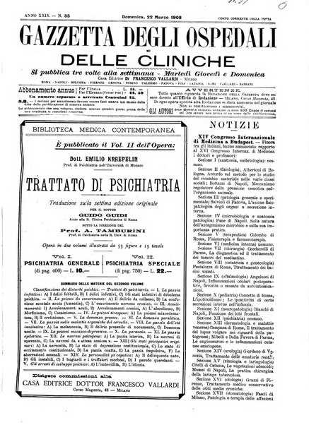 Gazzetta degli ospedali e delle cliniche