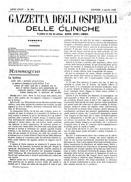 Gazzetta degli ospedali e delle cliniche