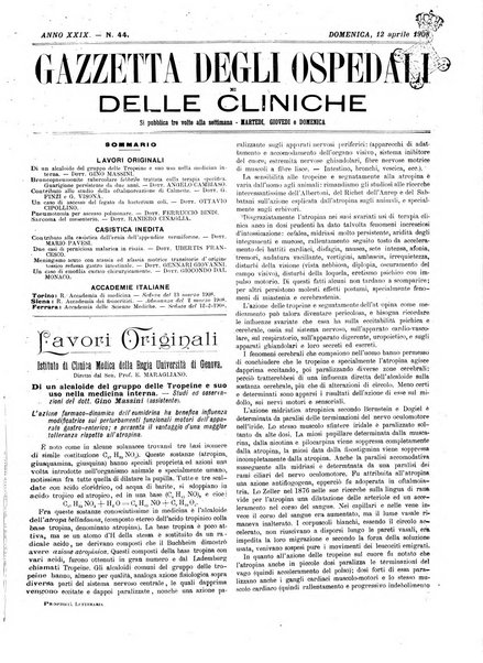 Gazzetta degli ospedali e delle cliniche