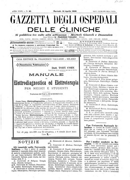 Gazzetta degli ospedali e delle cliniche