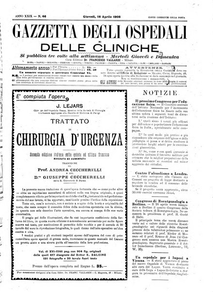 Gazzetta degli ospedali e delle cliniche