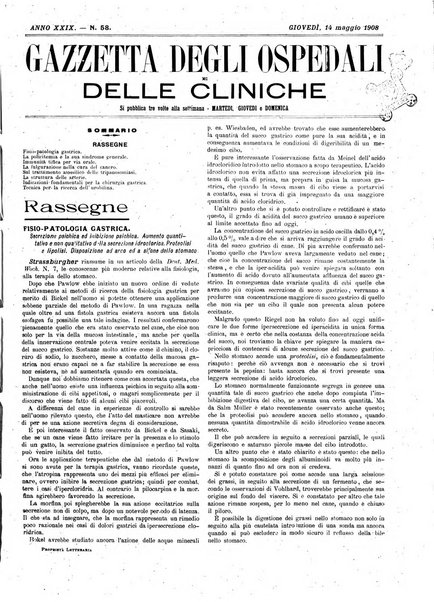 Gazzetta degli ospedali e delle cliniche