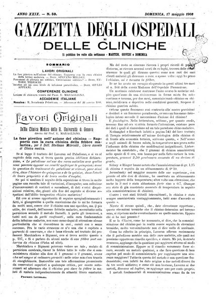 Gazzetta degli ospedali e delle cliniche