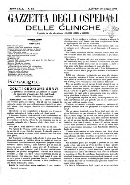 Gazzetta degli ospedali e delle cliniche