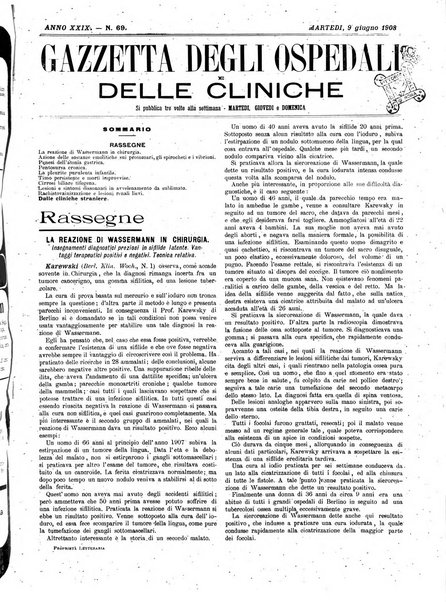 Gazzetta degli ospedali e delle cliniche