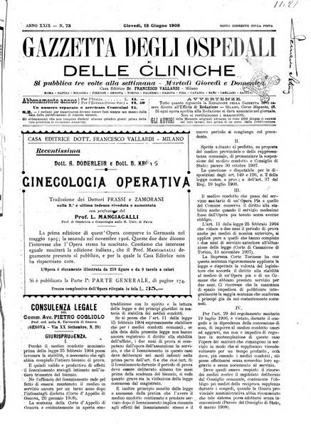 Gazzetta degli ospedali e delle cliniche