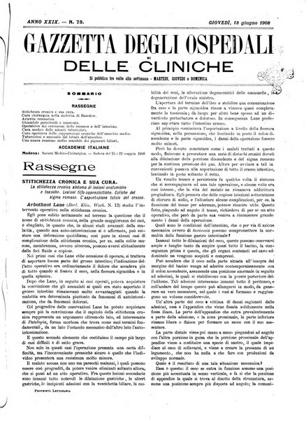 Gazzetta degli ospedali e delle cliniche