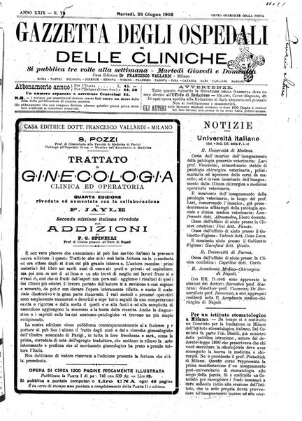 Gazzetta degli ospedali e delle cliniche