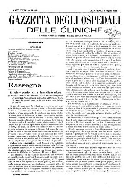 Gazzetta degli ospedali e delle cliniche