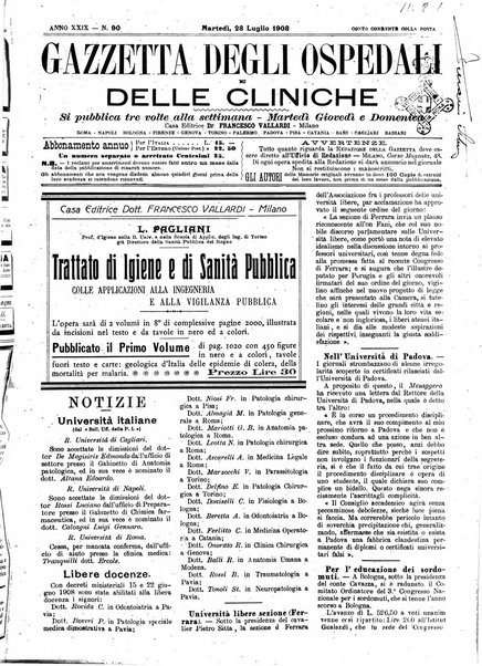 Gazzetta degli ospedali e delle cliniche