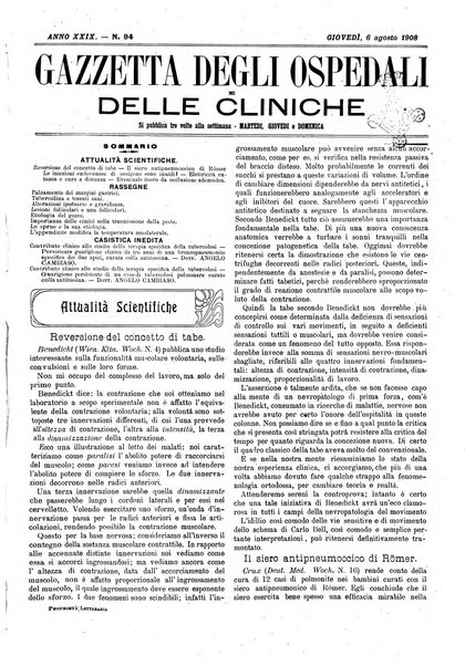 Gazzetta degli ospedali e delle cliniche