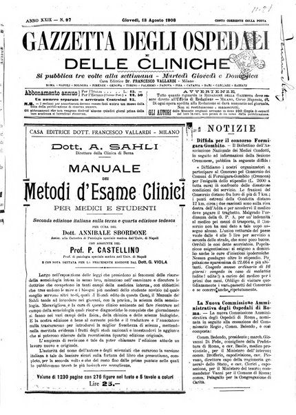 Gazzetta degli ospedali e delle cliniche